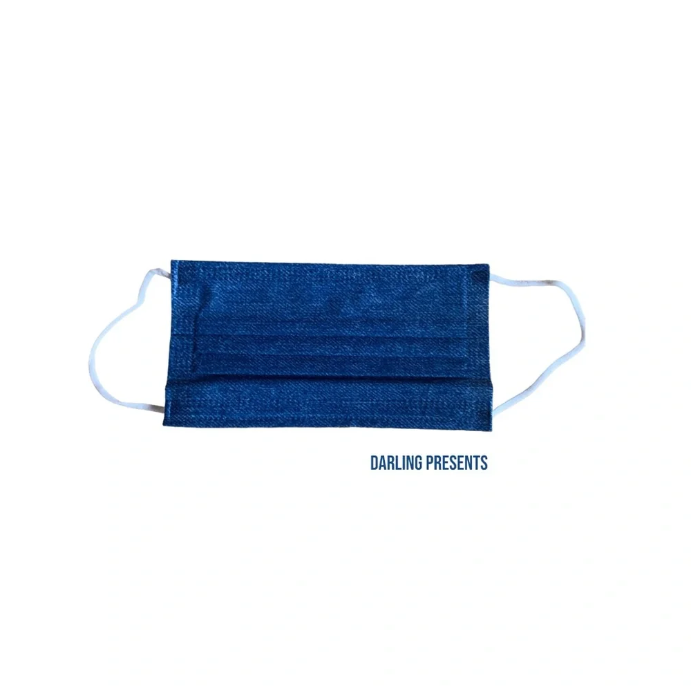 Denim 5 Piece Face Mask Set Unisex Color Blue